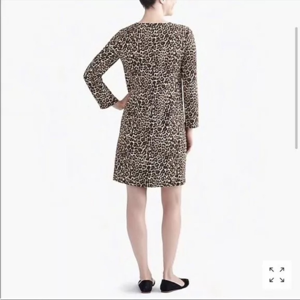 J.Crew Leopard Print Shift Dress 8 – Classic Chic 3/4 Sleeve Work to Weekend - Picture 3 of 8